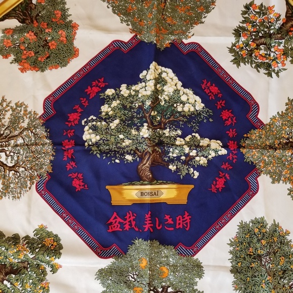 Authentic vintage Hermès "Bonsai" silk carré scarf - Picture 3 of 6
